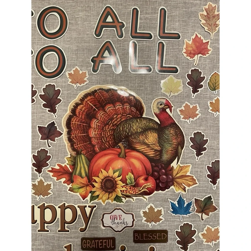 Vtg Die Cut Large Fall Autumn Thanksgiving Magnets Glossy Flexible Turkey Garage